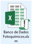 APÊNDICE - Manual de instruções do banco de dados fotoquímicos Para poder utilizar o banco de dados fotoquímicos desenvolvido, o usuário deve possuir o software Microsoft Office Excel 2003 ou