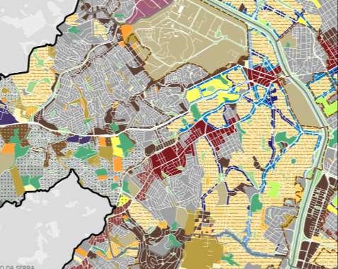 Novo Zoneamento de 2016 x Limite da OUCVS Ao lado pode ser visualizada a sobreposição do limite da OUCVS (Lei 13.