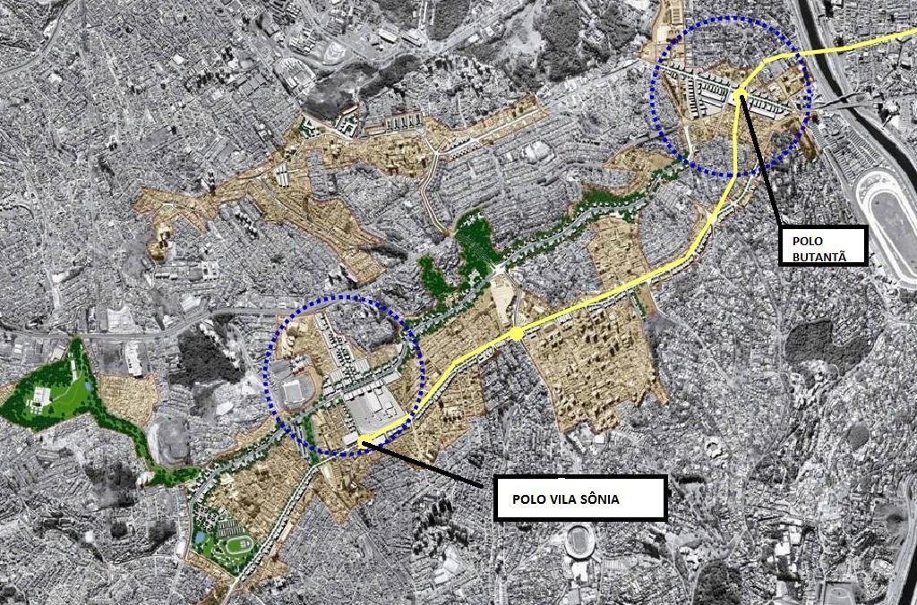 A minuta do projeto de lei da OUCVS, elaborado pela SEMPLA, propôs as seguintes intervenções a serem realizadas no perímetro delimitado com a verba arrecadada pela venda dos CEPACs.