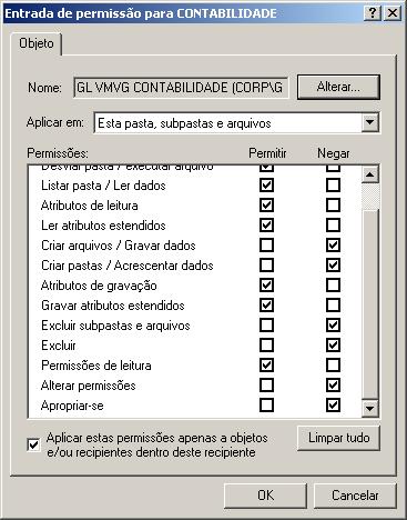 TI (CONTROLE TOTAL) e Grupo de acesso do Departamento (ESPECIAL