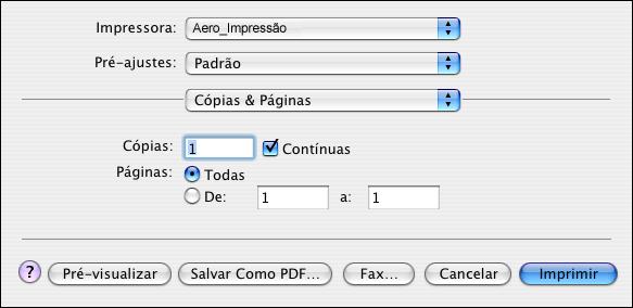 OPÇÕES DE IMPRESSÃO COLORWISE 104 Configuração das opações de impressão do gerenciamento de cores para Mac OS Esta seção explica como configurar as opções de impressão do