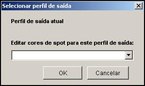 SPOT-ON 63 Inicialização do Spot-On Para utilizar o Spot-On, é necessário especificar o perfil de saída associado ao Dicionário de cores exatas que se deseja editar.