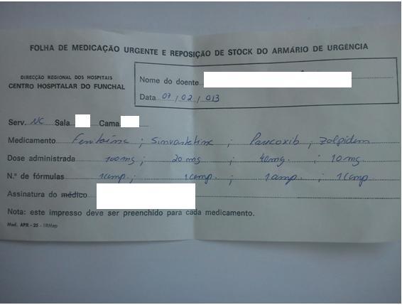 de Medicação Urgente e Reposição