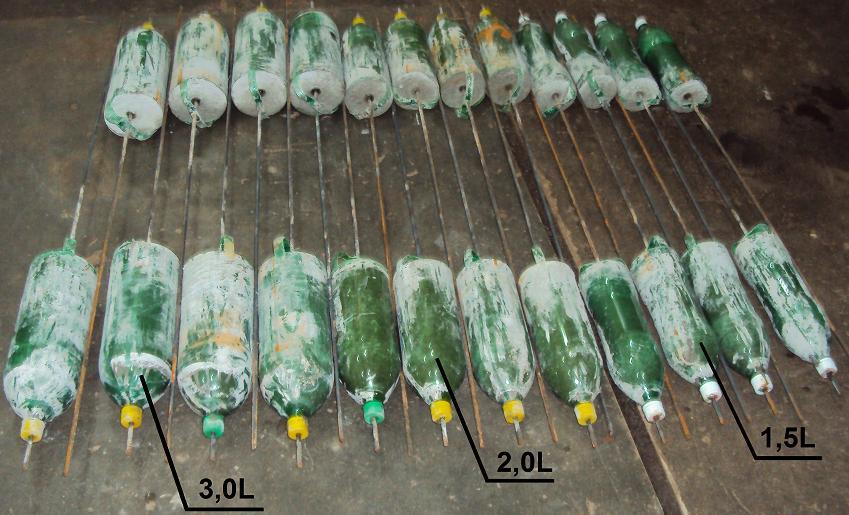 Nomenclatura adotada Figura 6 - Tipos de garrafa PET utilizadas: 1,5L; 2,0L e 3,0L.