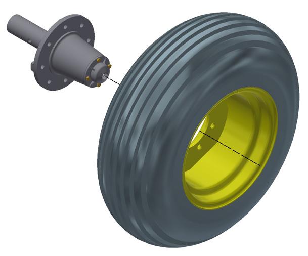 Montagem Montagem do cubo e da rodas para plantadeiras de 17 linhas cople o cubo da roda () no pneu