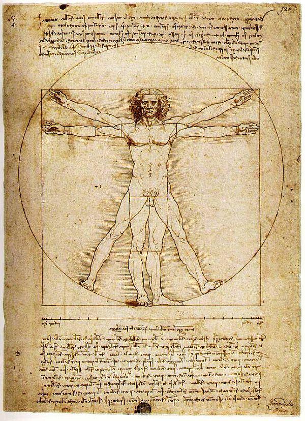 Desenho feito por Leonardo da Vinci, baseado nas ideias de um arquiteto e engenheiro romano