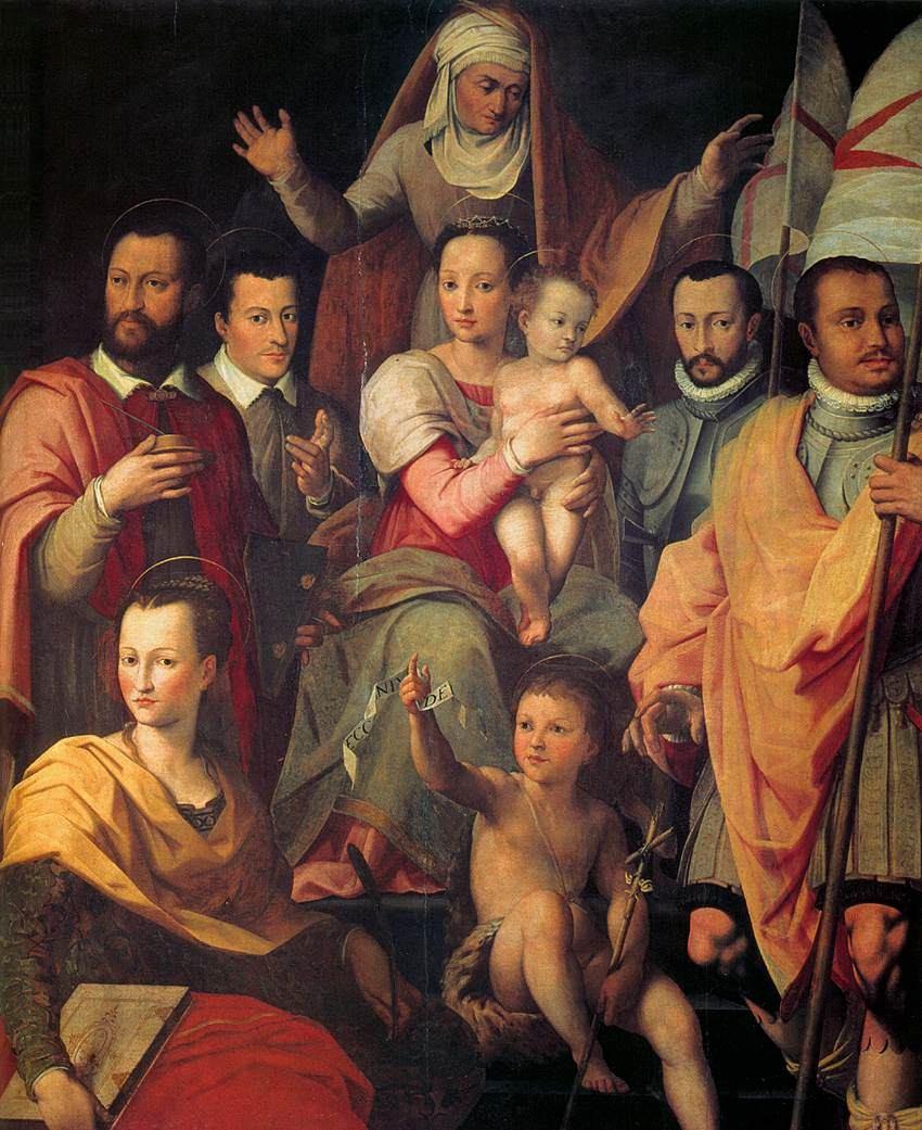 BUTTERI, Giovanni Maria. Virgem e criança com Santa Ana e membros da família Medici como santos. 1575.