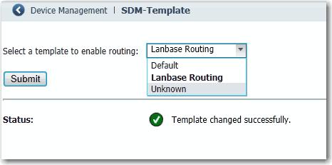 Para aplicar um gabarito SDM, siga estas etapas. 1. No menu Admin, selecione SDM-Template. 2.