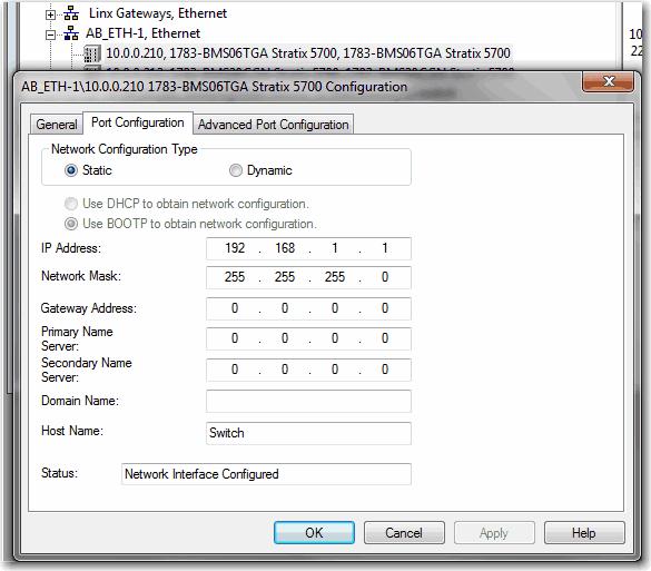 Gerenciar o switch através do software RSLogix 5000 Capítulo 5 Exibir conversões de endereços no software RSLinx O driver Ethernet no software RSLinx aceita dispositivos com conversões de endereço.