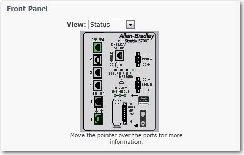 Gerenciar o switch através da interface da Web do Device Manager Capítulo 4 Características gerais do painel Você pode usar o painel para monitorar o status do switch e o desempenho.