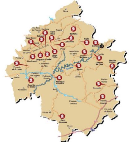 Criada em 2001 através da CCDRC com a criação da ADXTUR Localizada no Pinhal Interior, região Centro de Portugal Integra 27 aldeias pertencentes a 16