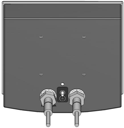 O controlador do sistema aloja o painel de interface do controlador, o qual contém os mostradores e os controlos usados para fixar e ajustar os ajustes de carga eletrostática e de caudal fornecidos à