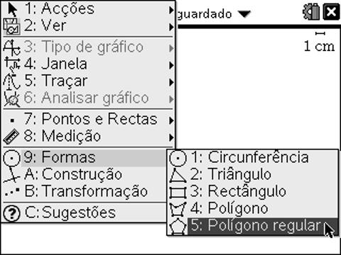 No caso dos polígonos regulares, após marcar o centro da circunferência circunscrita e um vértice pode aproximar o cursor do centro até que o número de lados seja o que pretende.