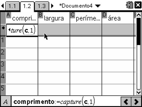 Vamos agora medir o comprimento, que designaremos por c, a largura, designada por l e a área,