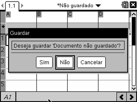 Ao ligar a unidade portátil encontra um ecrã como o que se segue: Para aceder à aplicação de geometria deve seleccionar a figura que contém um triângulo e premir ENTER, abrindo um documento com uma