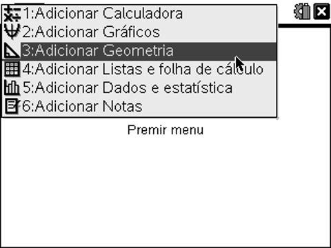 Para seleccionar a figura com o triângulo, ou qualquer outra correspondente a uma aplicação diferente, pode utilizar o touchpad e colocar o cursor sobre o que pretende seleccionar.