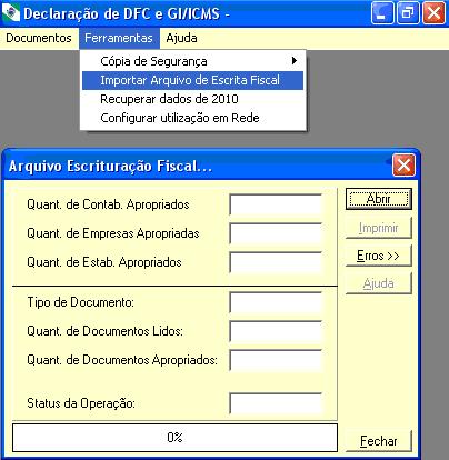 2. IMPORTANÇÃO DE DADOS FISCO CONTÁBEIS: 2.1.