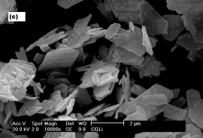 3: Micrografias obtidas em microscópio eletrônico de varredura pós calcinados: (a) GDC, (b) CGCa, e (c) CGLi.