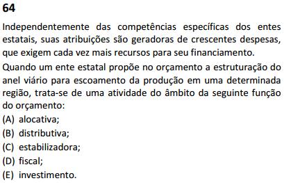 ÁREA PLANEJAMENTO E GESTÃO B GABARITO PRELIMINAR: A A O fornecimento de bens e