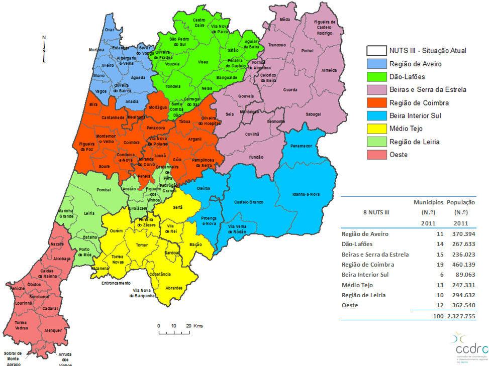 1.1.1 Plano Regional de Ordenamento do Território do Centro (PROT-C) O PROT-C 2 abrange a área geográfica de intervenção da Comissão de Coordenação e Desenvolvimento Regional do Centro (CCDRC), que