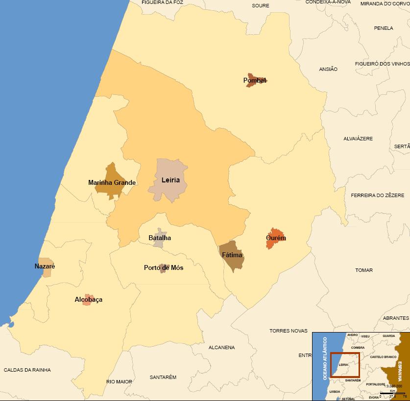 Área de Estudo Três âmbitos de estudo Urbano Cidade de Leiria consideração da estrutura de mobilidade urbana sistema de gestão da mobilidade situações