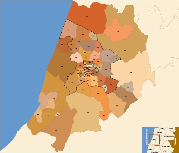 Diagnóstico [7] Matriz OD (1) Zonamento regional Alta Estremadura Identificação