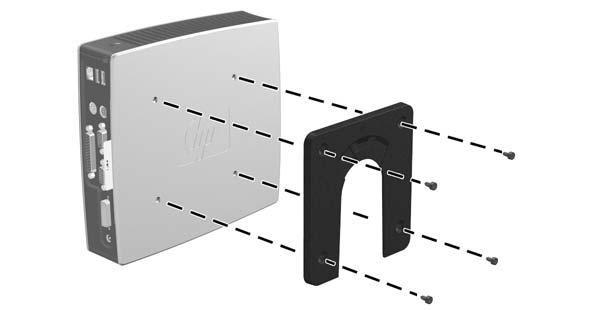 Para utilizar o HP Quick Release com um thin client configurado para VESA: 1.