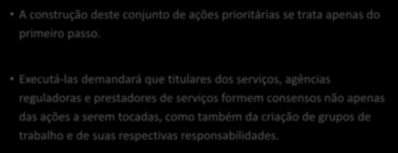 Conclusão A construção deste conjunto de ações prioritárias se trata apenas do primeiro passo.