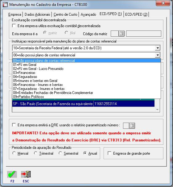 Figura 1 - CTB100 ECD\SPED 1 Ao baixar a campanha, todos os planos de contas estarão disponíveis no diretório dos programas selecionado no momento da atualização pelo Sinc Update.