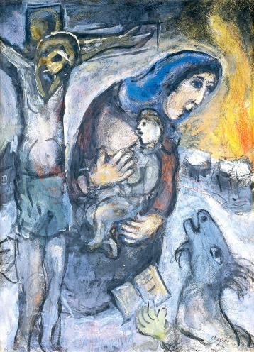 O Crucifixo (entre deus e o diabo), 1943, de Marc Chagall.