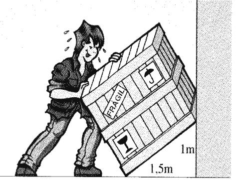 10. O Eduardo está em mudanças. O caixote que o Eduardo está a arrastar tem forma cúbica. Atendendo às medidas da figura, calcula: a) a área de cada face do caixote ; b) o volume do caixote.