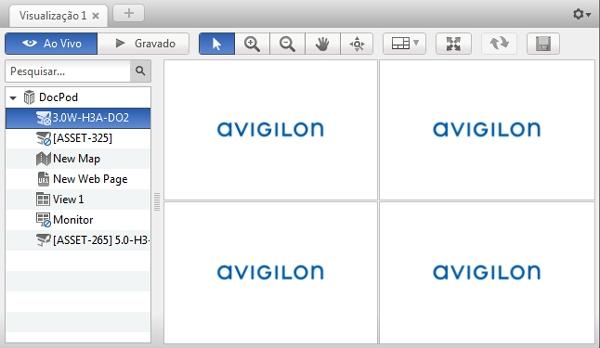 Acessando o Cliente Web Você tem a opção de acessar as câmeras no Local pelo Cliente Web do Avigilon Control Center. O Cliente Web é a versão simplificada do software do Cliente.