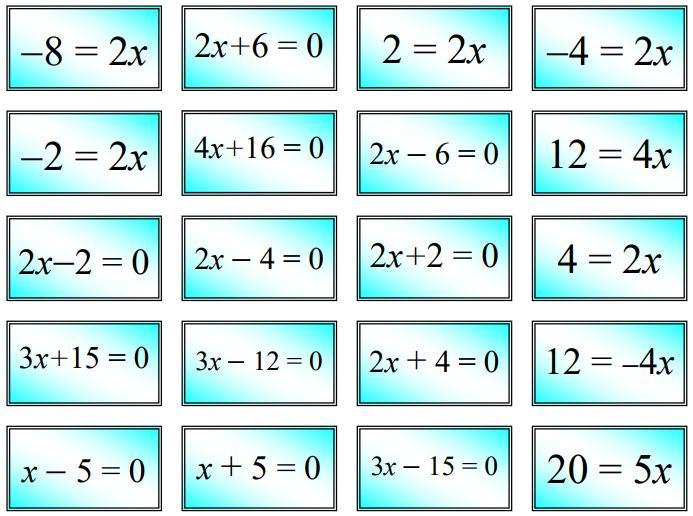 c) 360+36x= 30x Resposta: -60, porque: 360+36x= 30x 36x-30x=-360 6x=-360 x= 360 6 x=-60 d) 5x-5+x= 9+x Resposta: 14 5, porque: 5x-5+x= 9+x 5x+x-x=9+5 5x=14 x=14 5 (40 min) Jogo Pescaria de Equações