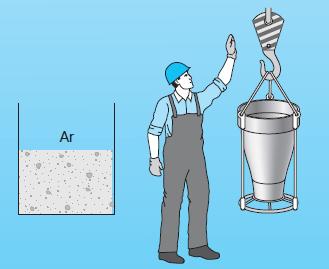 Revisão de grandezas físicas e unidades Ex2 o recipiente da figura, com volume interno de 1 m³, contém 0,12 m³ de granito, 0,15 m³ de areia e 0,2 m³ de água líquida a 25 ºC.