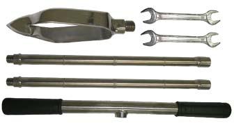 598.103 - Kit trado holandês Ø 3 c/ 2 hastes e 1 cruzeta de Ø 3,4 3.598.500 - Haste sobressalente em inox polido com 40cm Peso: 4,1 Kg Amostrador para Agricultura em aço inox para agricultura.