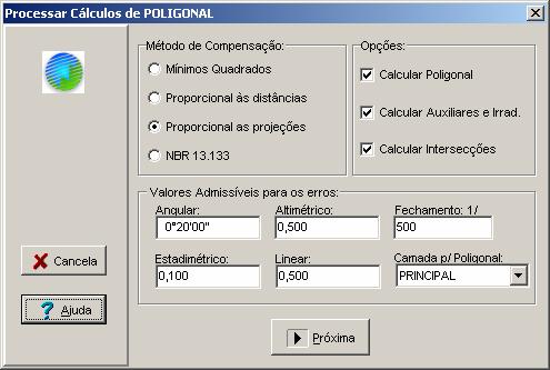 3. CÁLCULO DA PLANILHA Depois de entrar com os dados da planilha, é necessário que se calcule a planilha, pois os pontos não aparecerão no desenho sem calculá-los.