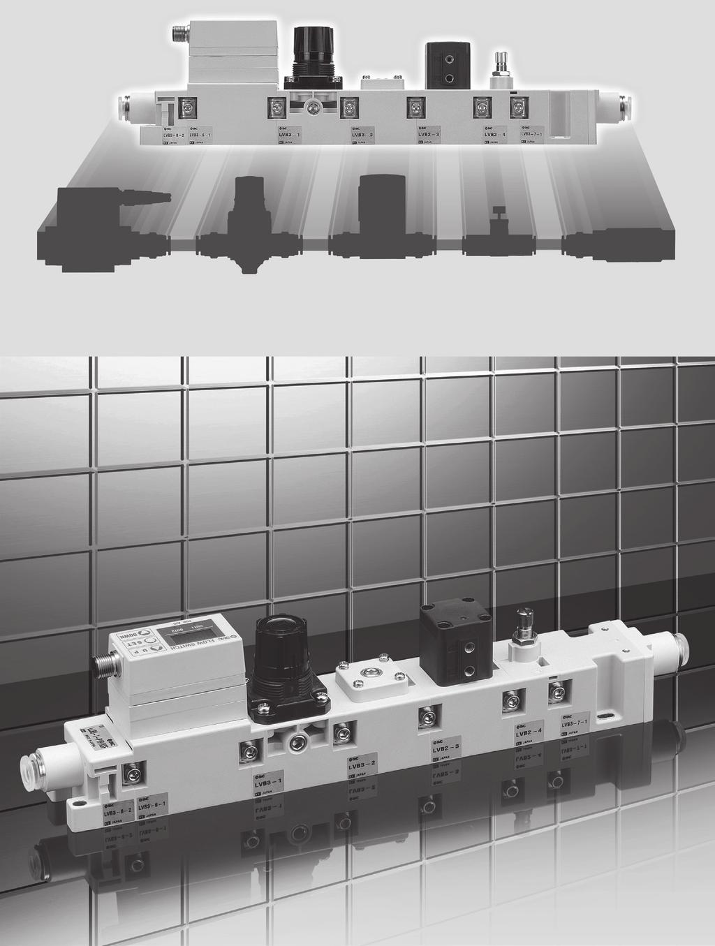 Módulo de ar limpo Série LLB RoHS Fluxostato digital Regulador Válvula LIG/DESL Restritor Filtro Modulariza o equipamento limpo (horas de trabalho/economia de espaço da tubulação).