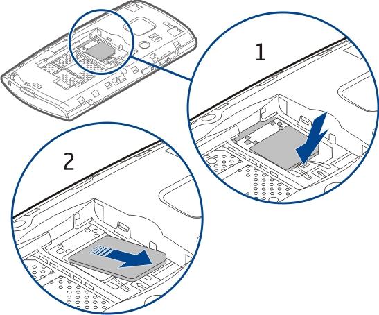 3 Alinhe os contatos da bateria ao compartimento da bateria e insira a bateria (3).