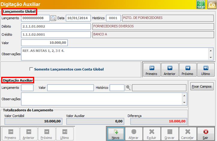 deve ser informado nos lançamentos que influenciarem diretamente o lucro ou prejuízo do período da empresa.