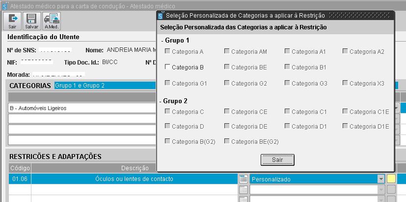 10. Inseri uma categoria para a qual o estado de Aptidão é Inapto, mas o botão Ver Restrições para a categoria apareceu com a cor Amarela e não com a cor Vermelha. O que significa isto?