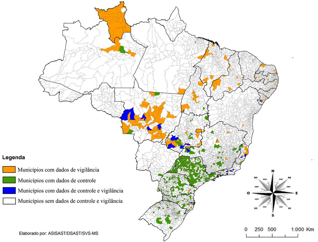 de Vigilância: municípios que realizaram o monitoramento valores absolutos e relativos (percentuais), incluindo informações sobre o atendimento ao padrão de potabilidade estabelecido pela Portaria