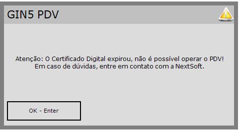 Página:18 15. NFCE - VALIDAÇÃO DO CERTIFICADO DIGITAL O QUE MUDA NO PDV: Hoje é possível visualizar quantos dias faltam para o vencimento do Certificado do tipo A1. a.