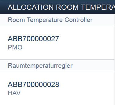 ABB-free@home Colocação em funcionamento Identificação através do número de série L Room Temperature Controller PMO ABB700000013 RTC flushm. Livingr. R A Fig.