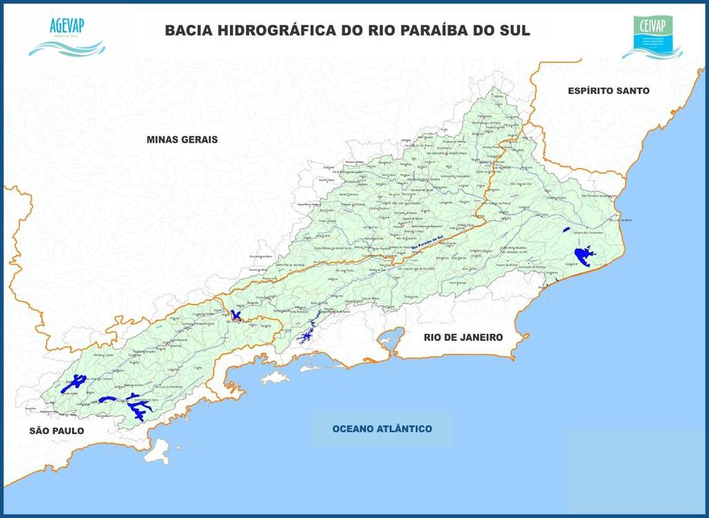 Paraíba do Sul MAPA - 57 MUNICÍPIOS ERJ - 12,4 milhões de