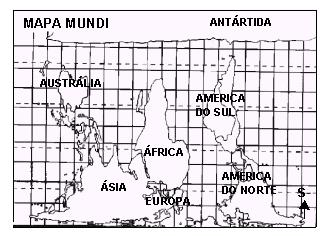 Todos os continentes nessa projeção estão ao norte do seu centro. V. Entre os meridianos apresentados existem dois fusos horários.