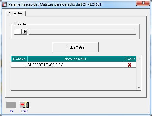 A única exceção em que poderá ser cadastrado um emitente não matriz será em uma situação especial, onde é necessário gerar para uma filial isoladamente.