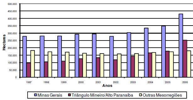 Devido à existência desses grupos na região pode-se observar a importância da região na produção da cana-de-açúcar, gráfico 01.