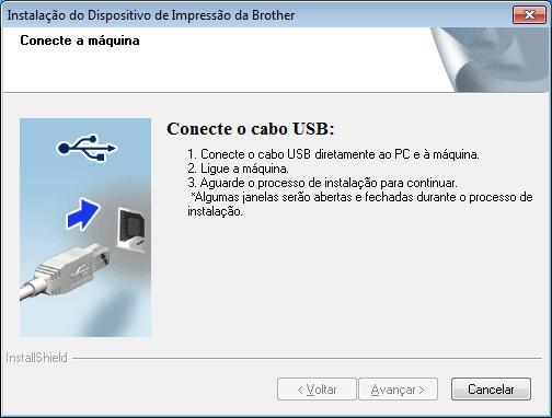 USB Windows Pr usuários de o de interfe USB do Windows 9 Antes d instlção Se eitr o ontrto de lienç, lique em Instlr driver d impressor e em Sim. Se houver progrms em exeução, fehe-os.