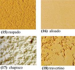 de Revestimento Revestimento decorativo monocamada: Trata-se de um revestimento aplicado em uma única camada, que faz, simultaneamente, a função de regularização e decorativa, muito utilizado na