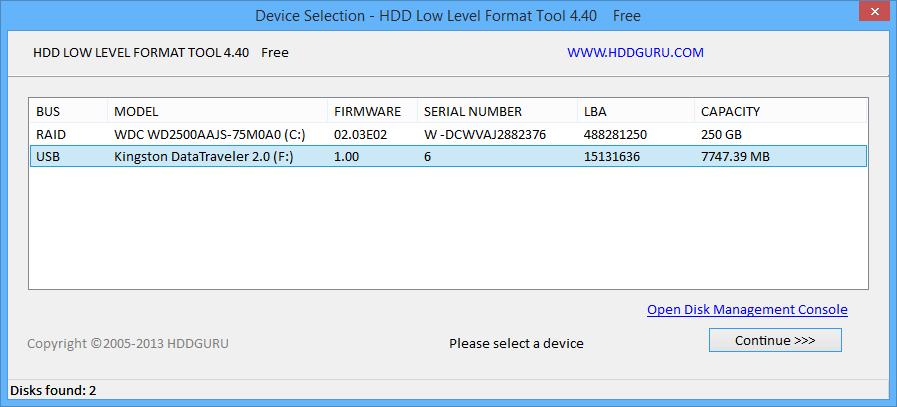 Será mostrado uma lista com todos os drives(hd s e pendrives) disponíveis